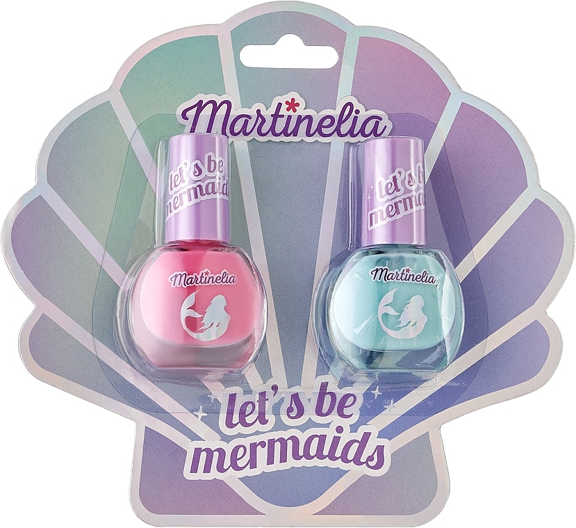 Zestaw lakierów do paznokci dla dziewczynek Syrenka, 2 szt. - Martinelia Lets Be Mermaids Nail Duo Set (nail/polish/2x4ml) — Zdjęcie N1