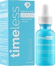 PRZECENA! Serum do twarzy z kwasem hialuronowym - Timeless Skin Care Vitamin C + Hyaluronic Acid Serum * — Zdjęcie N2