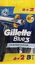 Zestaw jednorazowych maszynek do golenia, 8 szt. - Gillette Blue 3 Comfort Slalom — Zdjęcie N1