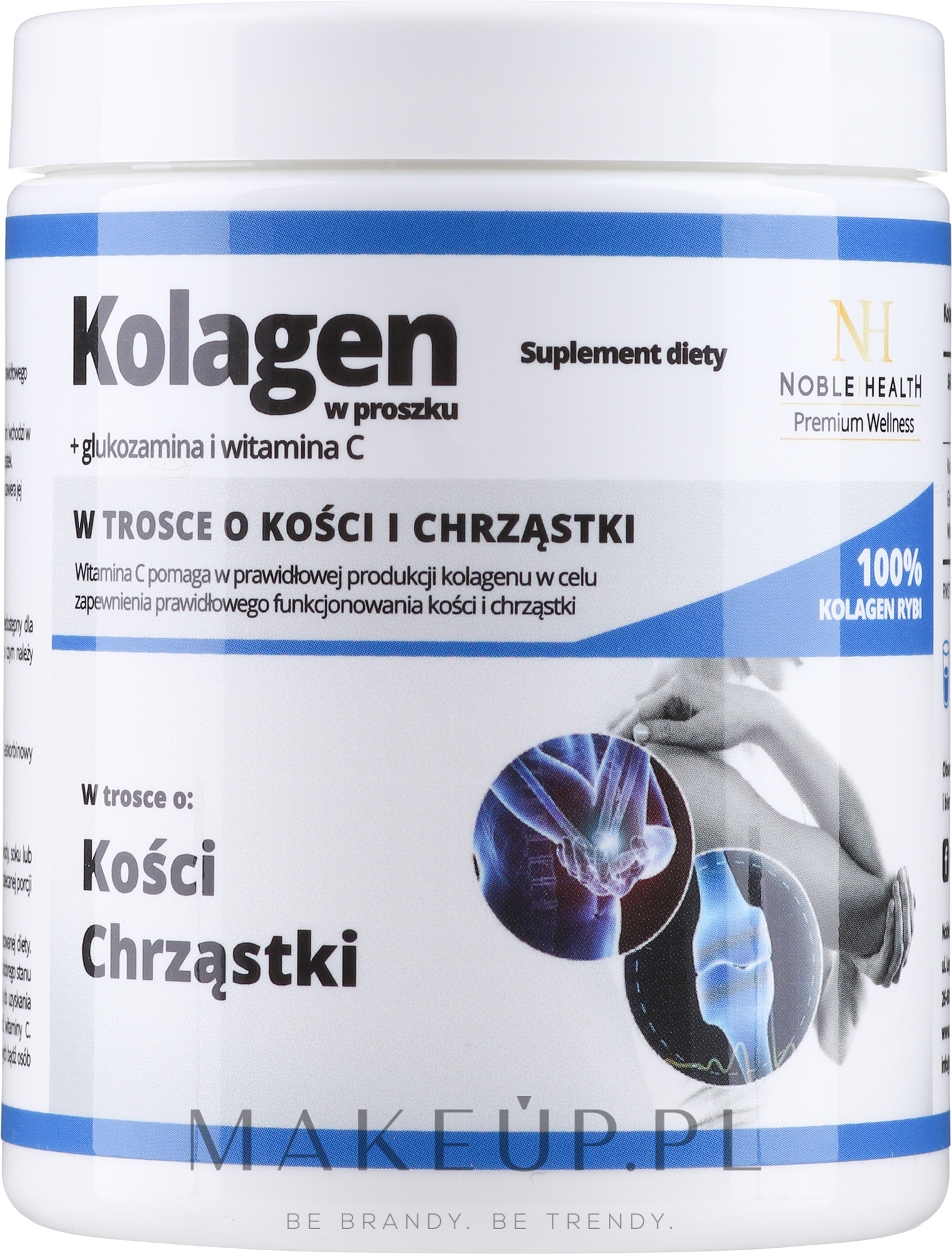 Kolagen w proszku + glukozamina i witamina C - Noble Health Kolagen + Glucosamine + Vitamin C — Zdjęcie 100 g