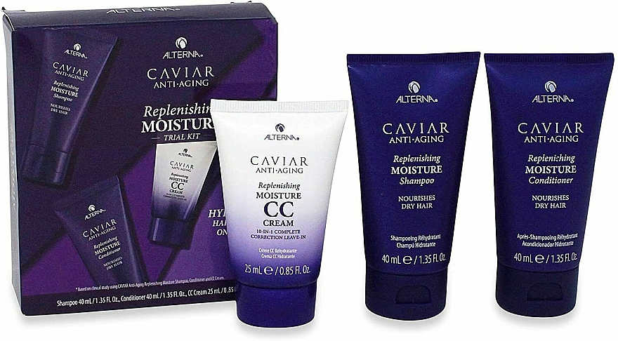 Zestaw - Alterna Caviar Anti-Aging Replenishing Moisture Trial Kit (mini/h/cr/25ml + mini/sh/40ml + mini/cond/40ml) — Zdjęcie N2