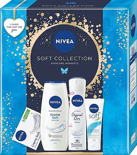 Zestaw - Nivea Soft Collection (sh/gel/250 ml + deo/150 ml + soap/100 ml + cr/75 ml) — Zdjęcie N1