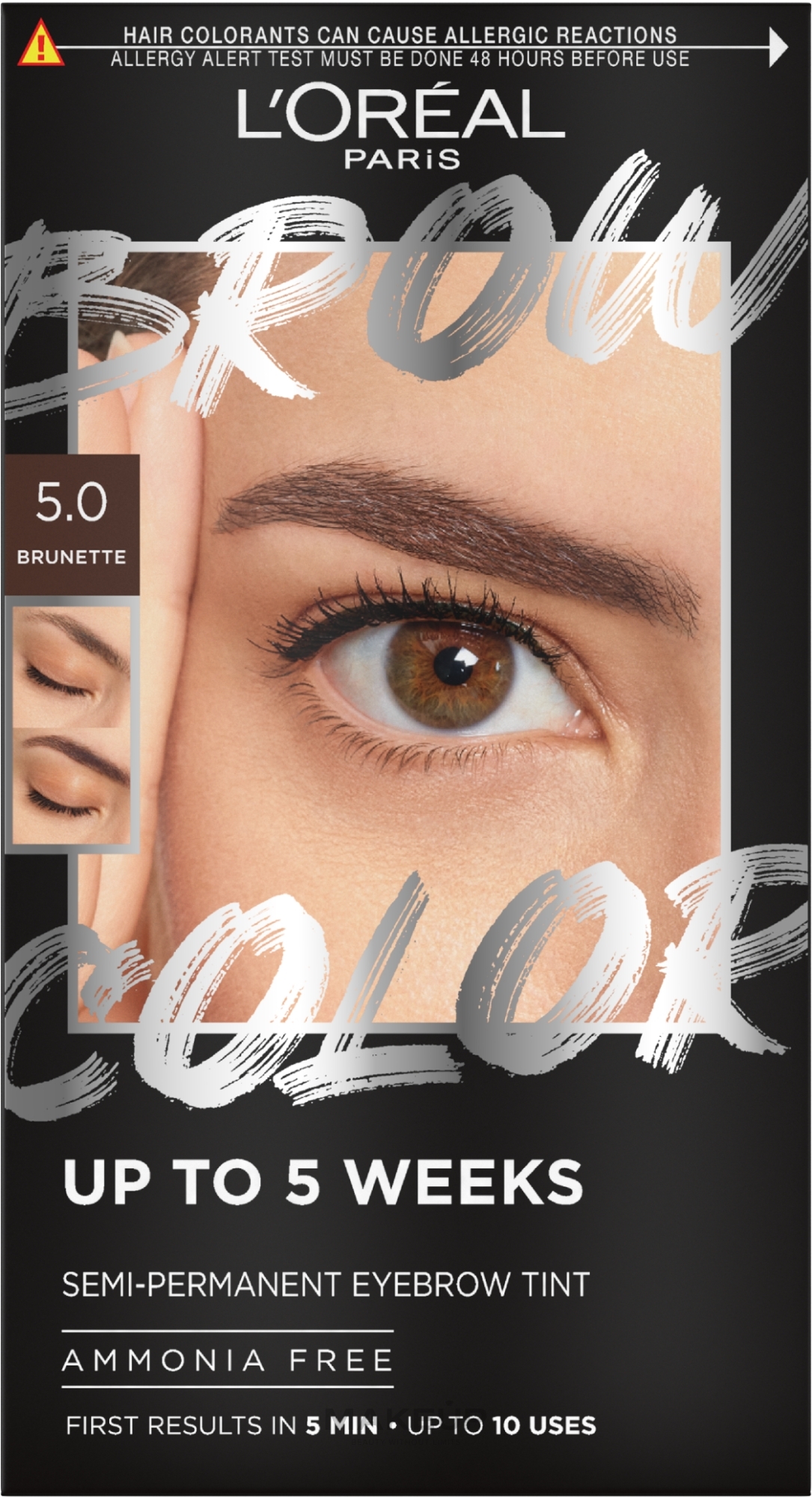 Zestaw do farbowania brwi - L'Oréal Paris Brow Color Semi-Permanent Eyebrow Tint — Zdjęcie 5.0 - Brunette