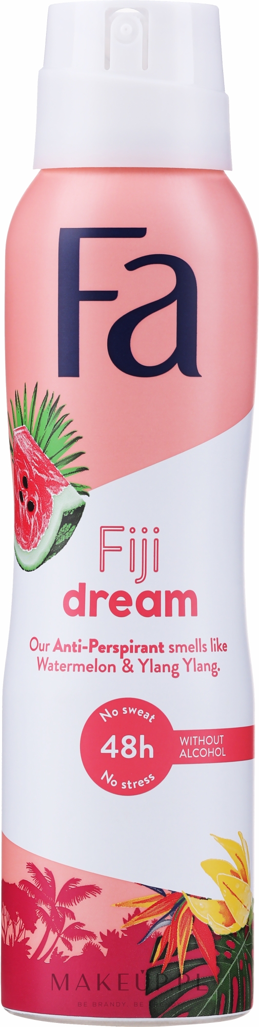Odświeżający antyperspirant w sprayu Arbuz i ylang-ylang - Fa Fiji Dream Watermelon And Ylang Ylang Scent Antiperspirant — Zdjęcie 150 ml
