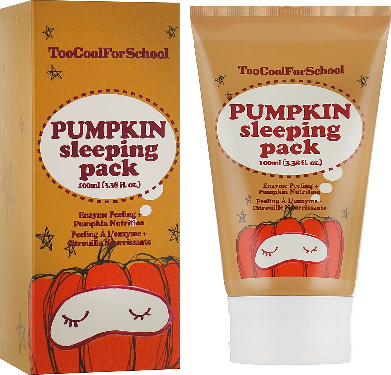 Maska na noc z ekstraktem z dyni - Too Cool For School Pumpkin Sleeping Pack
