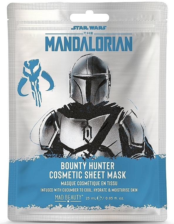 Maska na twarz Mandalorianin - Mad Beauty Star Wars Mandalorian Silver Cosmetic Sheet Mask — Zdjęcie N1