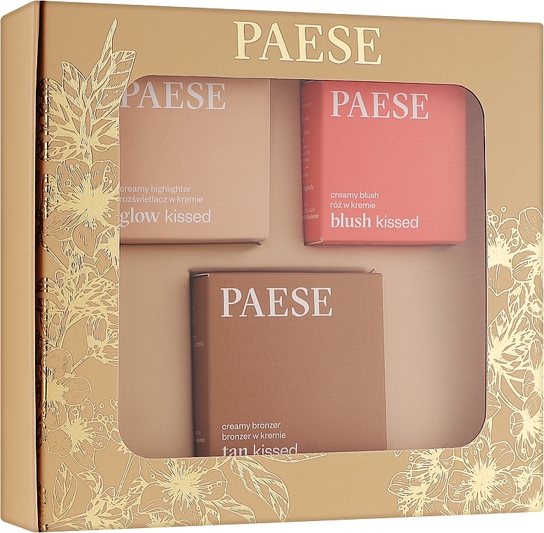 Zestaw - Paese Kiss My Cheeks (Warm) (blush/ 4g + bronzer/12g + highlighter/4g) — Zdjęcie N1