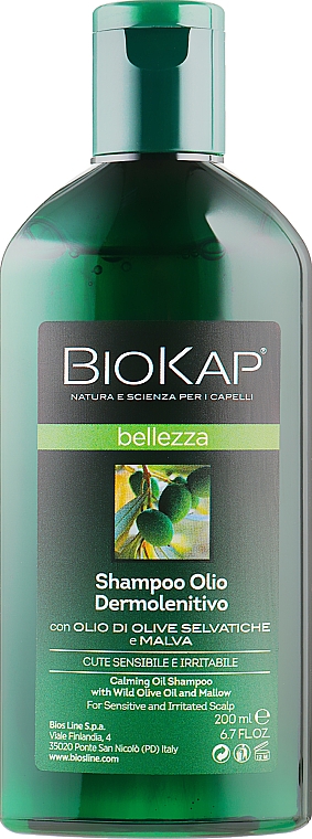 Kojący szampon z oliwą z oliwek i malwą - BiosLine BioKap Bellezza Calming Oil Shampoo — Zdjęcie N2