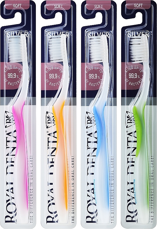 Zestaw - Royal Denta Silver Soft (toothbrush/4pcs) — Zdjęcie N1
