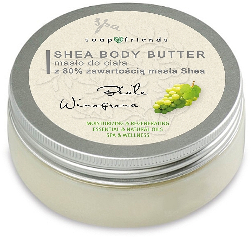 Masło do ciała z 80% zawartością masła shea Białe winogrona - Soap&Friends White Grape Shea Body Butter — Zdjęcie N1