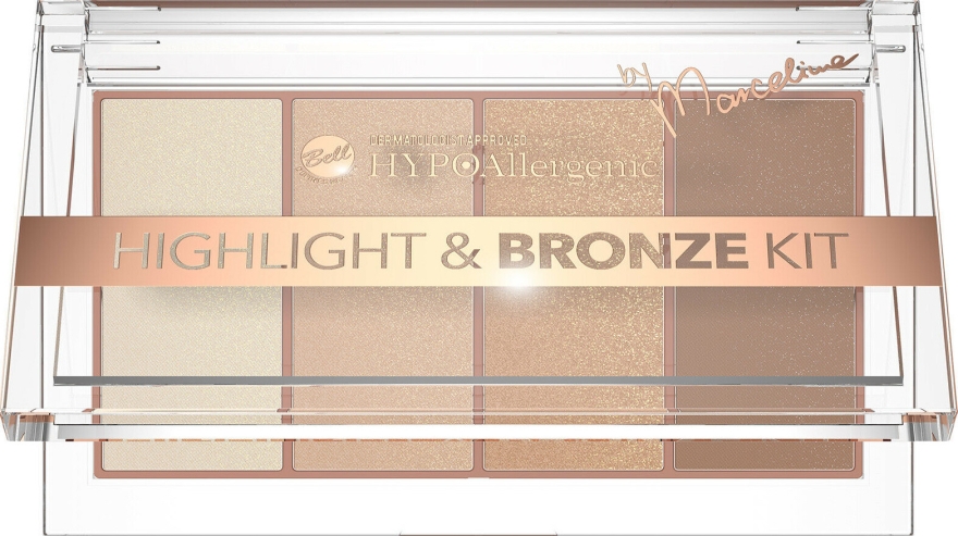Hypoalergiczny zestaw rozświetlaczy i bronzera - Bell HYPOAllergenic Highlight & Bronze Kit by Marcelina — Zdjęcie N2