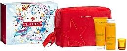 Zestaw - Clarins Tonic Ritual Christmas Set (show/conc/200ml + b/balm/200ml + candle/35g + bag/1pc) — Zdjęcie N1