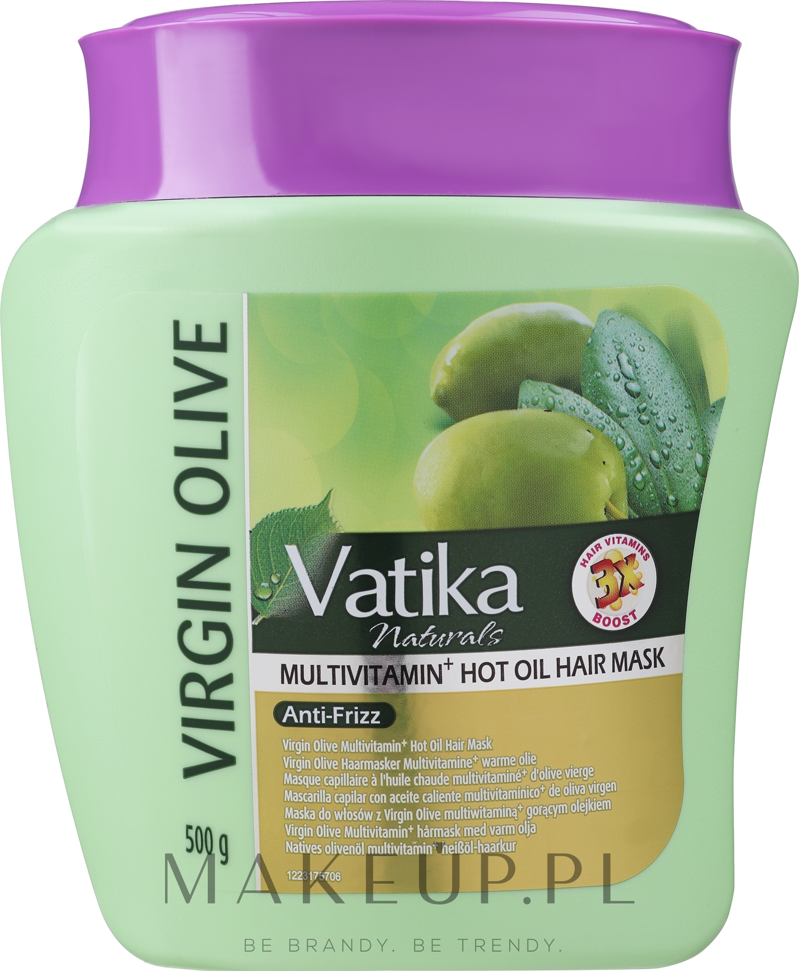 Głęboko odżywcza maska do włosów suchych, matowych i pozbawionych życia - Dabur Vatika Virgin Olive Deep Conditioning — Zdjęcie 500 g