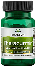 Suplement diety Teracurmin, 100 mg, 30 kapsułek - Swanson High Absorption Theracurmin Vegetable Capsules — Zdjęcie N1