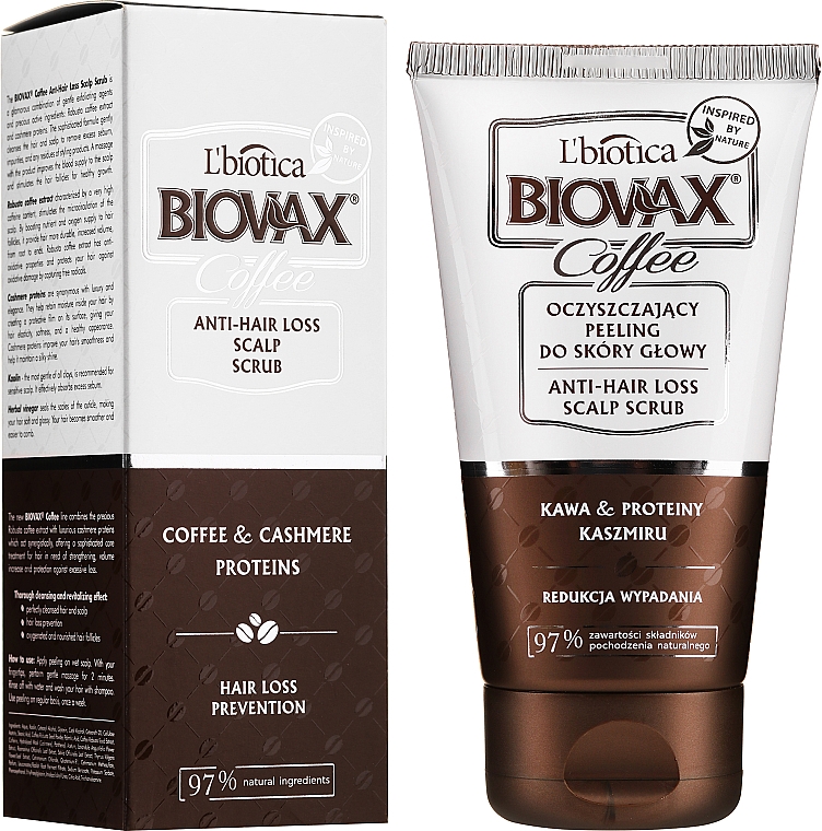 Oczyszczający peeling do skóry głowy Kawa i proteiny kaszmiru - Biovax Glamour Coffee — Zdjęcie N2