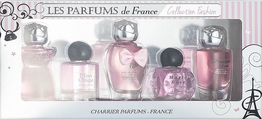 Charrier Parfums Collection Fashion - Zestaw perfum (edp/12ml + edp/10.5 ml + edp/9.3 ml + edp/8.5 ml + edp/9.4 ml)