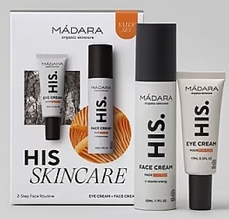 Zestaw do pielęgnacji twarzy - Madara Cosmetics HIS Skincare 2-Step Face Routine Set (f/cr/50ml + eye/cr/17ml) — Zdjęcie N1