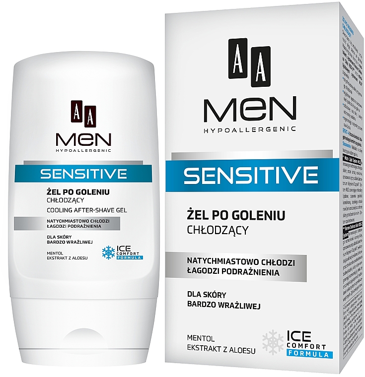 Chłodzący żel po goleniu do skóry bardzo wrażliwej - AA Men Sensitive — Zdjęcie N1