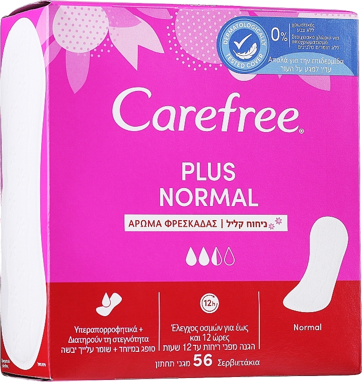Wkładki higieniczne, 56 szt. - Carefree Plus Normal Fresh Scent Pantyliners — Zdjęcie N1