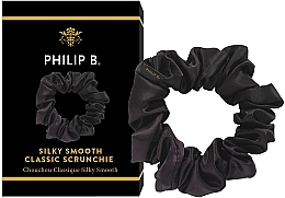 Gumka do włosów, czarna - Philip B Silky Smooth Classic Scrunchie — Zdjęcie N2