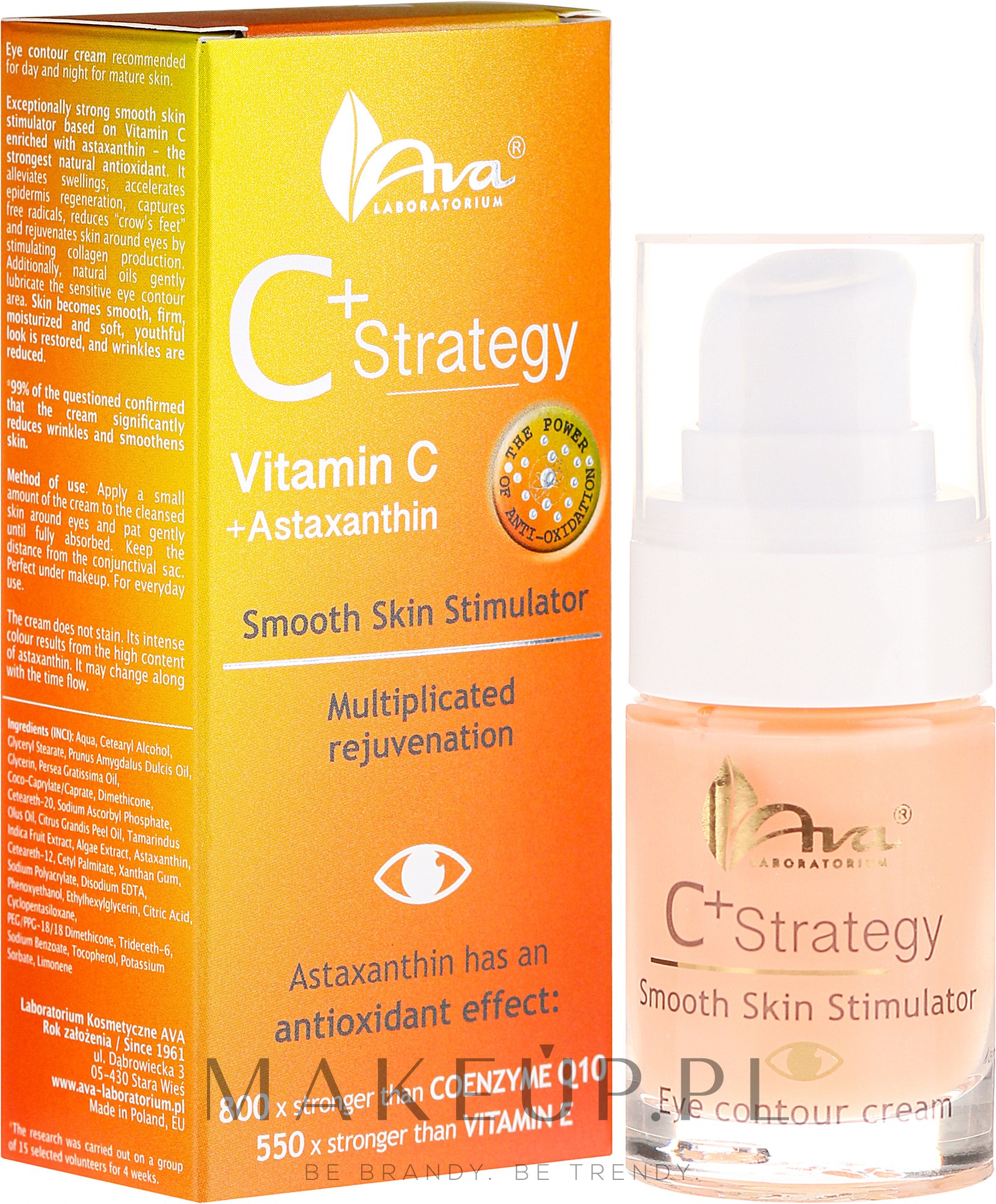 Krem na okolice oczu z witaminą C Stymulator gładkiej skóry - Ava Laboratorium C+ Strategy  — Zdjęcie 15 ml