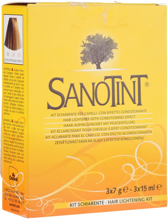 Zestaw rozjaśniający do włosów - SanoTint Lightening Kit (3 x lightner 7 g + 3 x activator 15 ml) — Zdjęcie N1