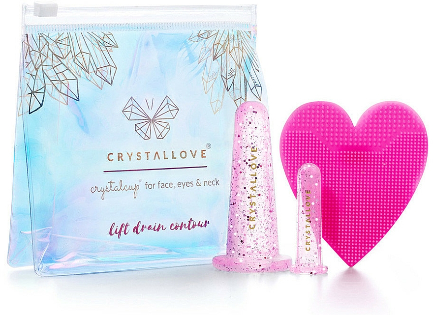 Silikonowe bańki do masażu twarzy - Crystallove Crystalcup For Face, Eyes & Neck Rose Set — Zdjęcie N1