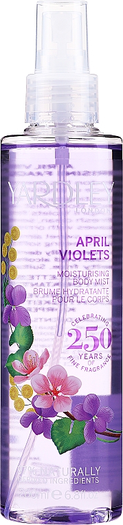 Yardley April Violets Body Mist - Perfumowana mgiełka nawilżająca do ciała Angielski hiacyntowiec — Zdjęcie N1