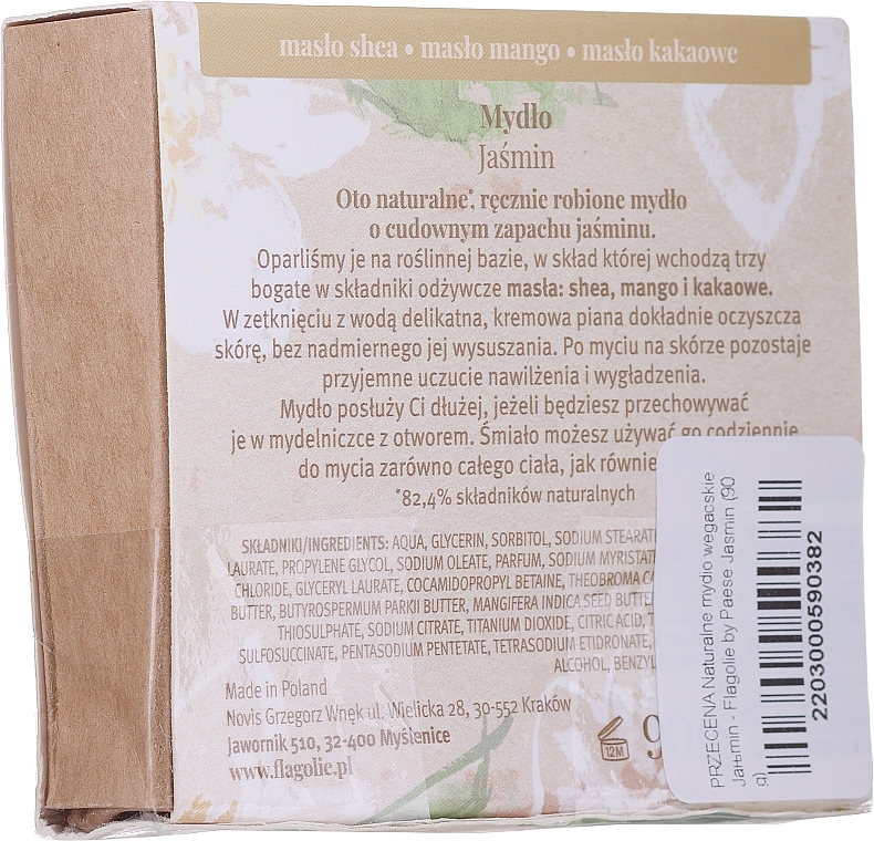 PRZECENA! Naturalne mydło wegańskie Jaśmin - Flagolie by Paese Jasmin * — Zdjęcie N3