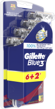 Jednorazowe maszynki do golenia, 6 + 2 szt. - Gillette Blue 3 FC Barcelona — фото N3