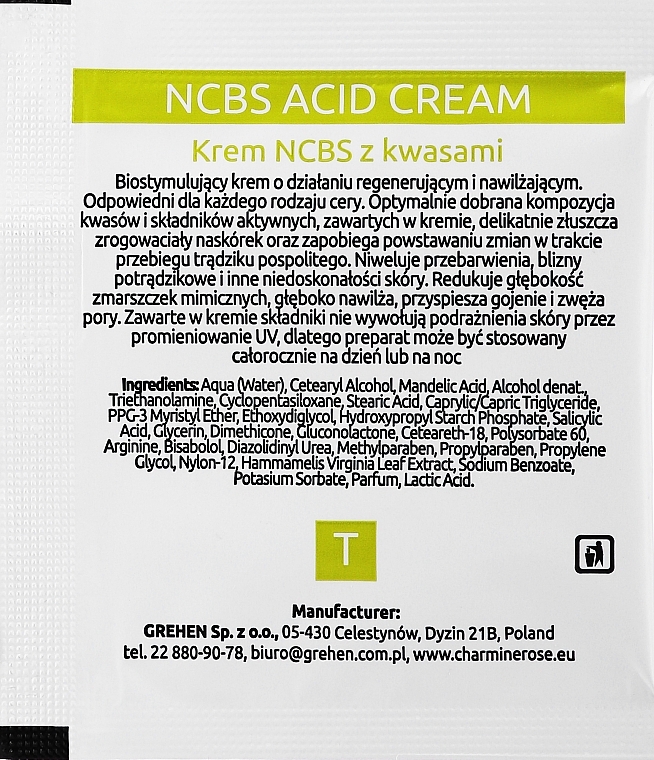 Krem z kwasami - Charmine Rose NCBS Acid Cream (próbka) — Zdjęcie N2