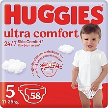 Pieluchy Ultra Comfort rozmiar 5, 11-25 kg, Mega, 58 szt. - Huggies  — Zdjęcie N1