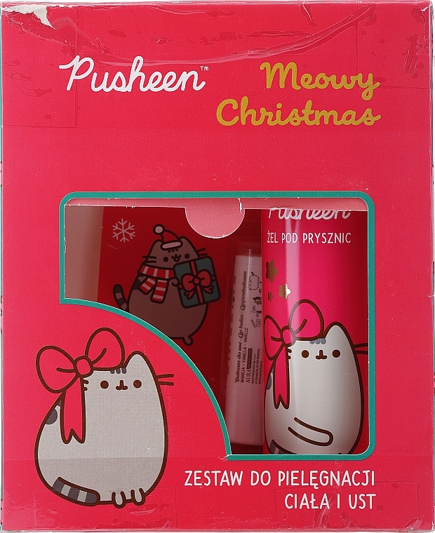 PRZECENA! Zestaw - Pusheen Merry Christmas (lip/balm/3.8g + show gel/200ml) * — Zdjęcie N1