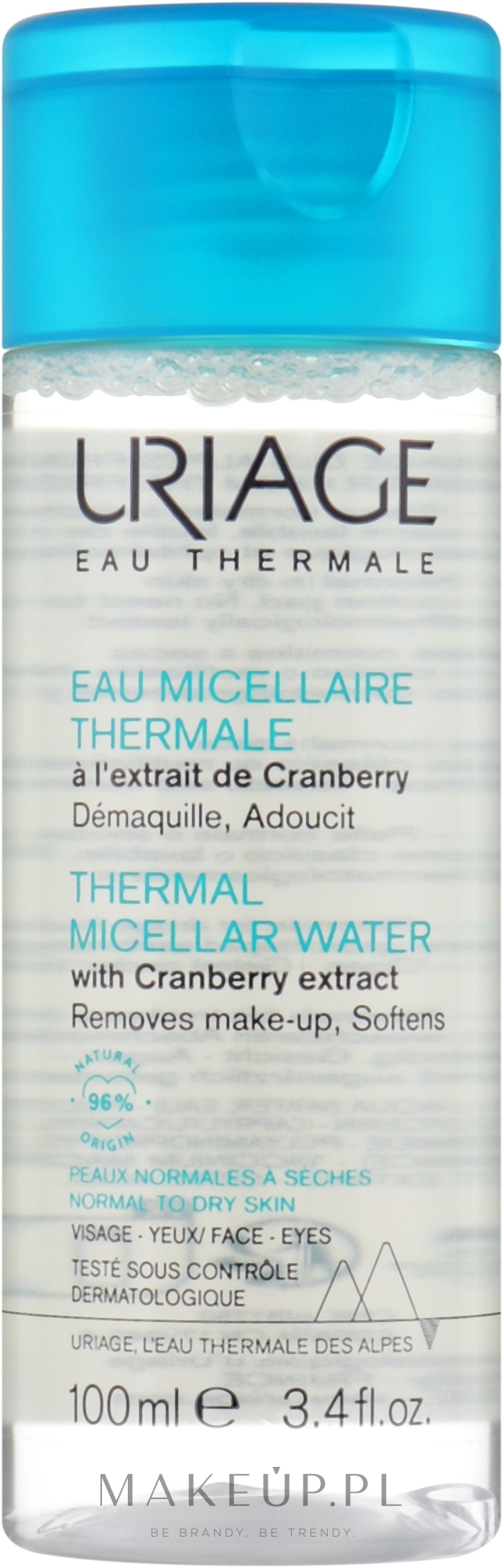Termalna woda micelarna do cery normalnej i suchej - Uriage Thermal Micellar Water Normal to Dry Skin — Zdjęcie 100 ml