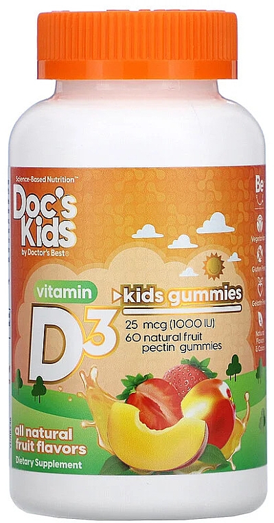 Żelki dla dzieci z witaminą D3 - Doctor's Best Doc's Kids Children's Vitamin D3 Gummies — Zdjęcie N1