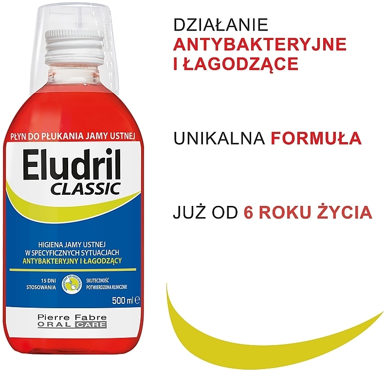 Antybakteryjny i łagodzący płyn do płukania jamy ustnej - Pierre Fabre Oral Care Eludril Classic Mouthwash — Zdjęcie N3