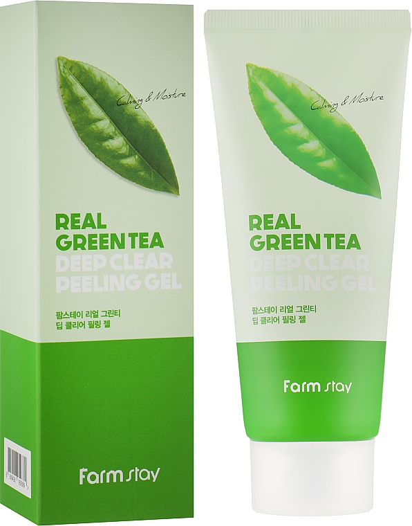 Głęboko oczyszczający żel peelingujący do twarzy - FarmStay Green Tea Deep Clear Peeling Gel