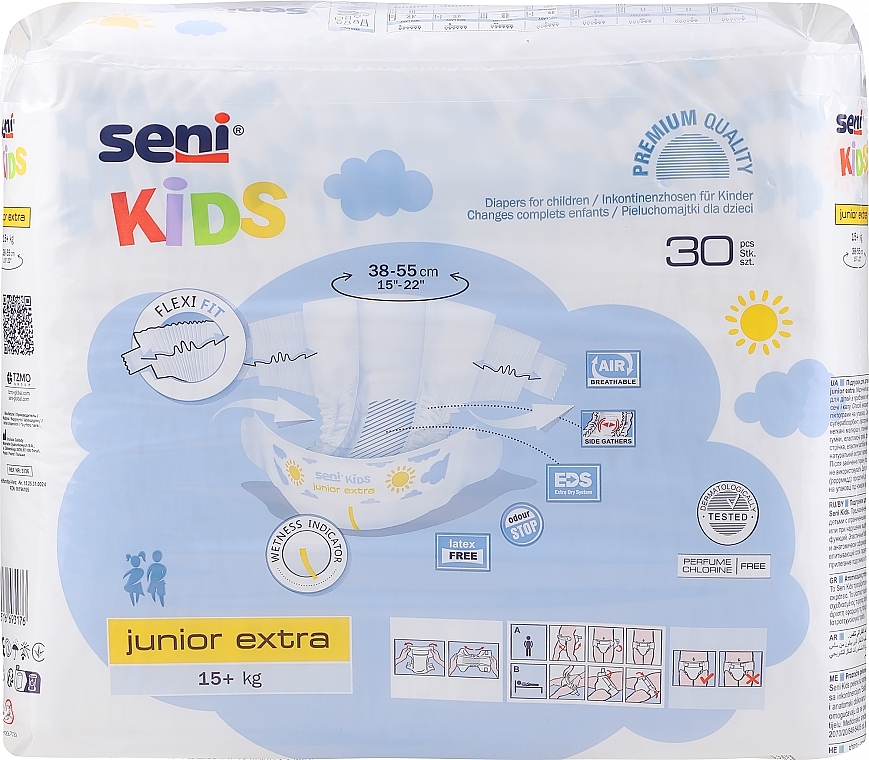 Pieluchy dziecięce Kids Junior Extra, 15-30 kg - Seni — Zdjęcie N1