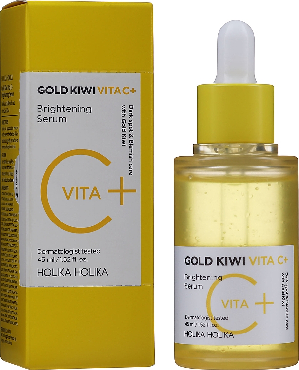 Rozświetlające serum do twarzy - Holika Holika Gold Kiwi Vita C+ Brightening Serum — Zdjęcie N2