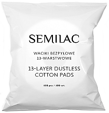 Waciki niestrzępiące się, 13 warstw - Semilac 13-Layer Dustless Cotton Pads — Zdjęcie N2