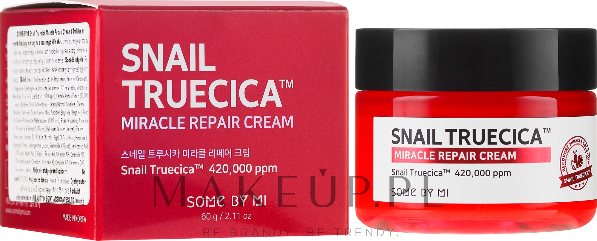Rewitalizujący krem do twarzy z ekstraktem mucyny czarnego ślimaka - Some By Mi Snail Truecica Miracle Repair Cream — Zdjęcie 60 g