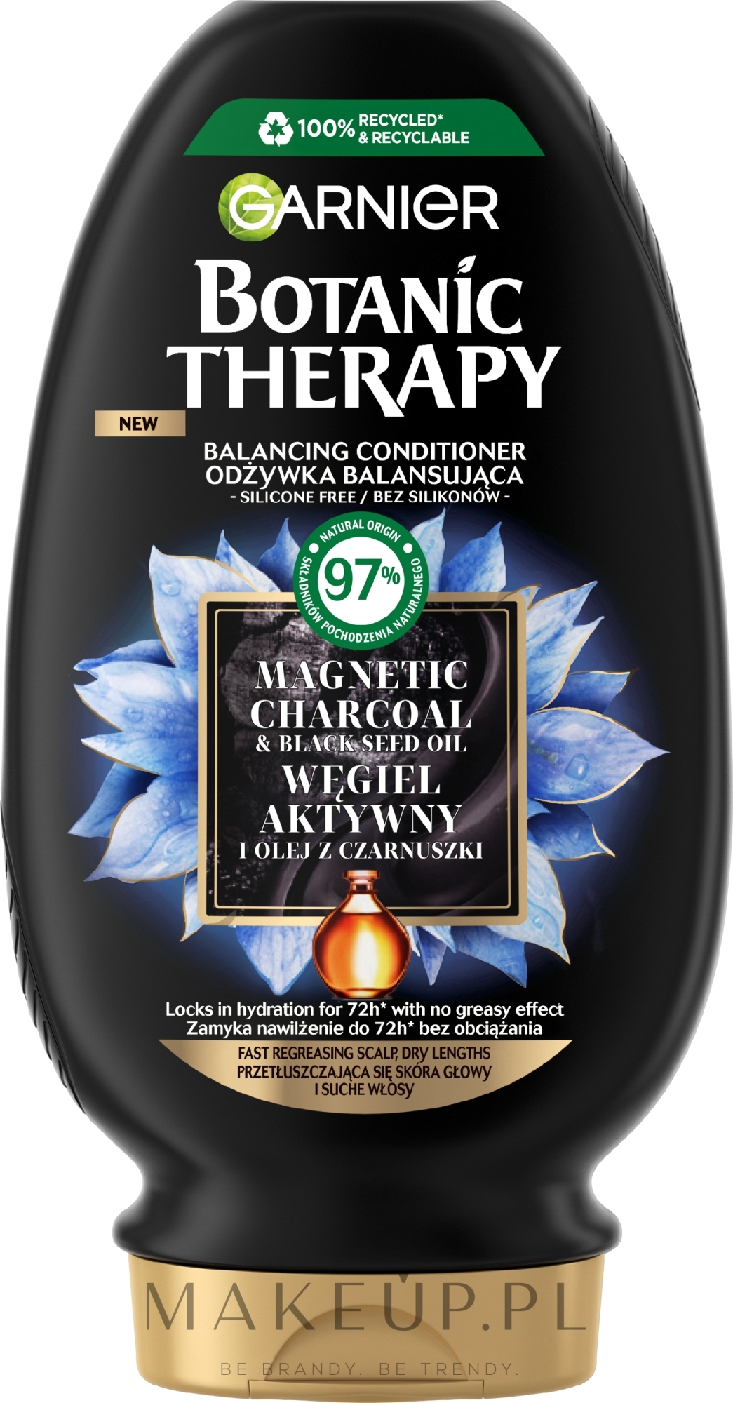 Odżywka do włosów z węglem aktywnym i olejem z czarnuszki - Garnier Botanic Therapy Balancing Conditioner — Zdjęcie 200 ml