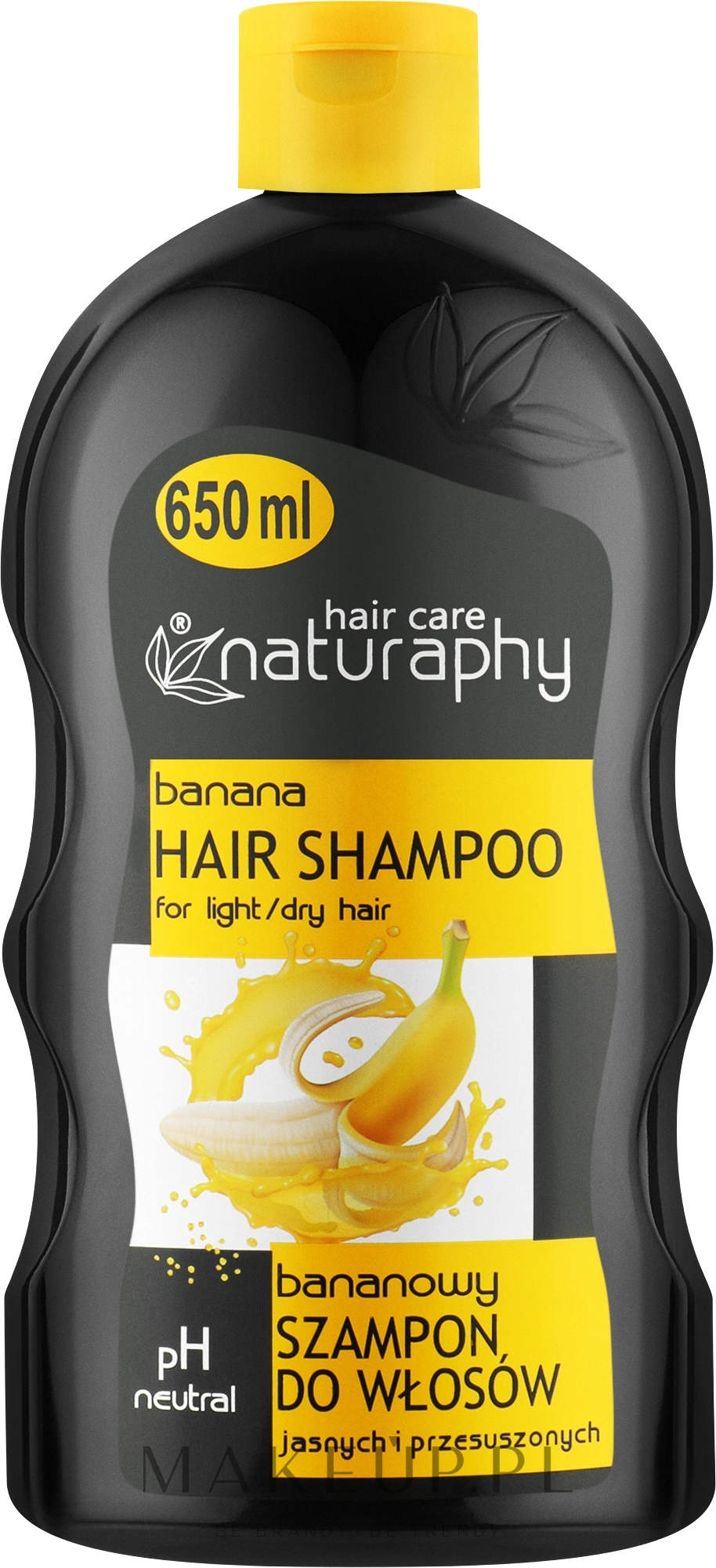 Bananowy szampon do włosów jasnych i przesuszonych - Naturaphy Shampoo — Zdjęcie 650 ml
