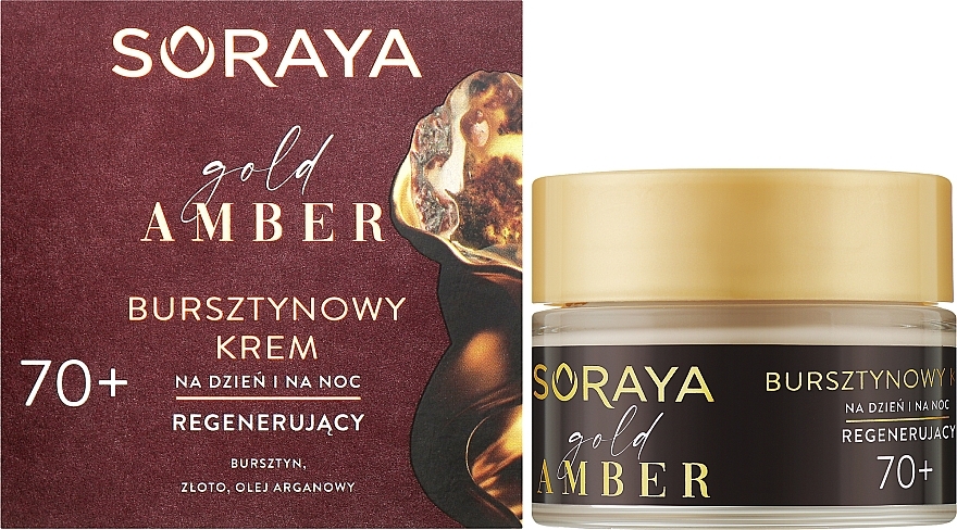 Bursztynowy krem regenerujący do twarzy na dzień i na noc 70+ - Soraya Gold Amber — Zdjęcie N2