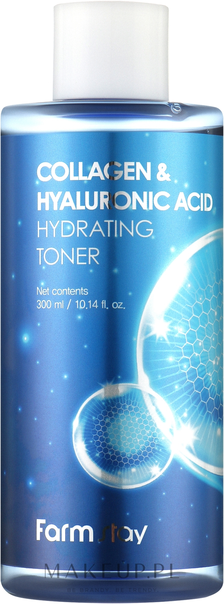 Nawilżający toner do twarzy z kwasem hialuronowym i kolagenem - Farm Stay Collagen & Hyaluronic Acid Hydrating Toner — Zdjęcie 300 ml