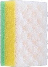 Gąbka do kąpieli, prostokątna, zielono-żółto-biała - Ewimark — Zdjęcie N1
