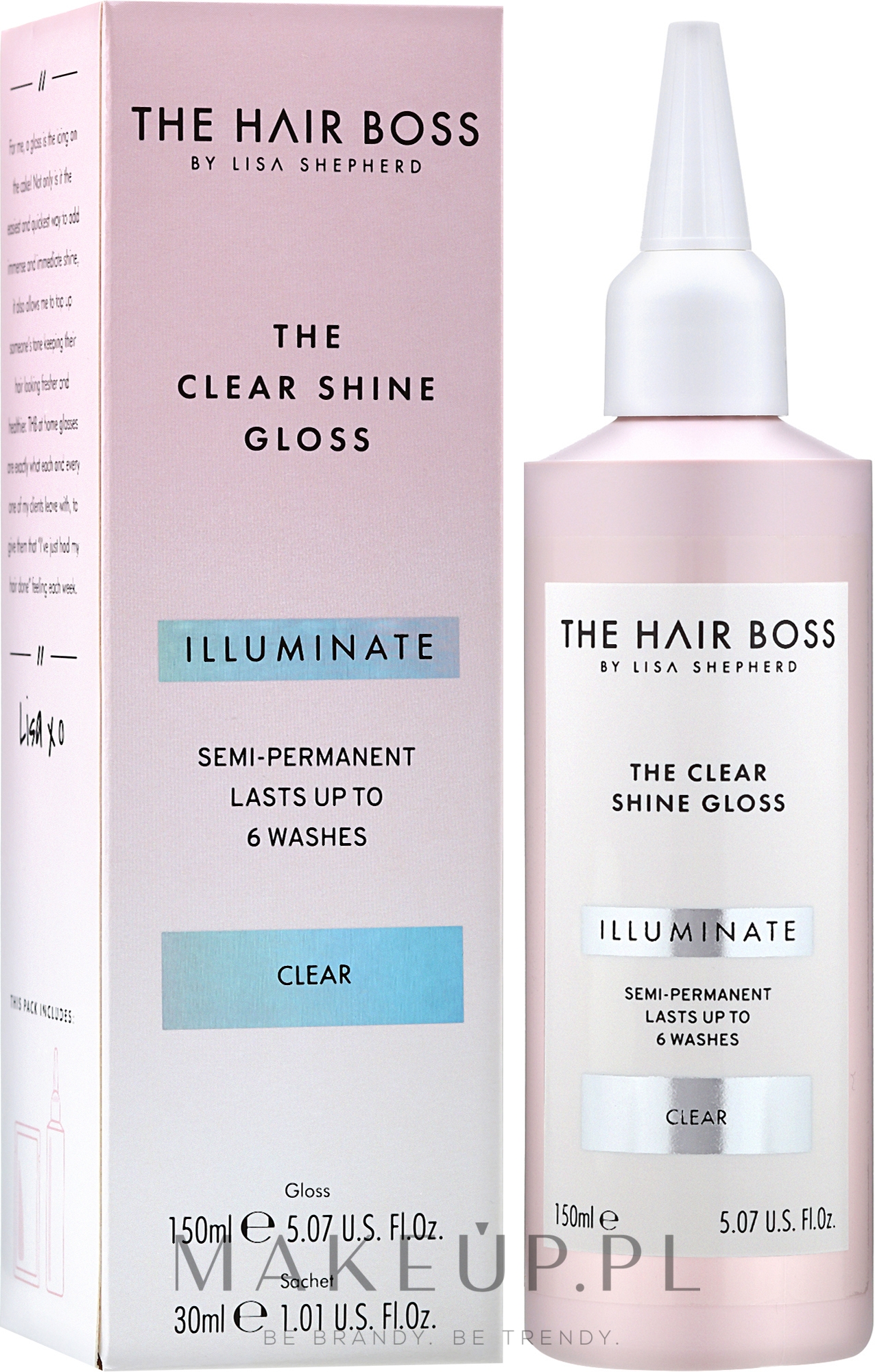 Uniwersalny wzmacniacz i rozświetlacz koloru - The Hair Boss Clear Shine Gloss — Zdjęcie 150 ml