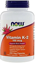 Witamina K2 100mg - Now Foods Vitamin K-2 100mg Veg Capsules — Zdjęcie N1