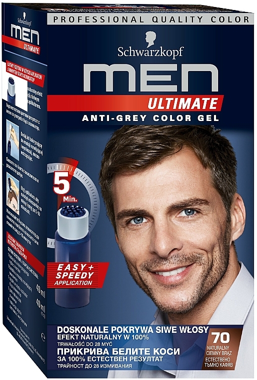 Koloryzujący żel do siwych włosów dla mężczyzn - Schwarzkopf Men Ultimate Anti Grey Colour Gel — Zdjęcie N1