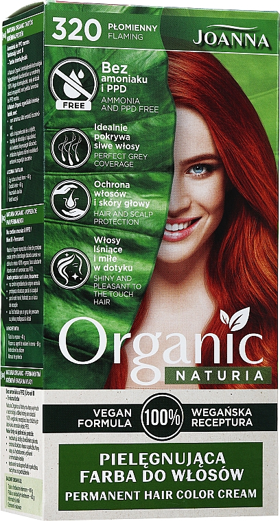 Pielęgnująca farba do włosów - Joanna Naturia Organic Permanent Hair Color Cream — Zdjęcie N1